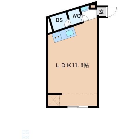 イルディア(ワンルーム/2階)の間取り写真