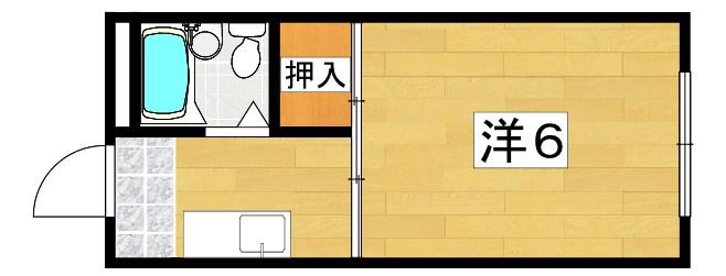 三島ハイツ(1K/2階)の間取り写真