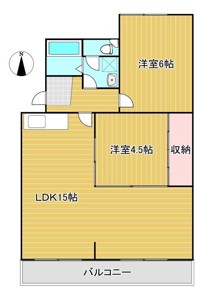 エルコンフォール(2LDK/3階)の間取り写真