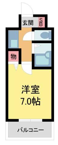 ヴィラカイチ(1K/2階)の間取り写真