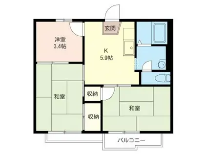 プランドール湘南(3K/2階)の間取り写真