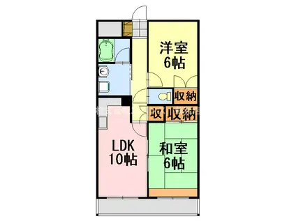 ノーブルナガシマ(2LDK/2階)の間取り写真