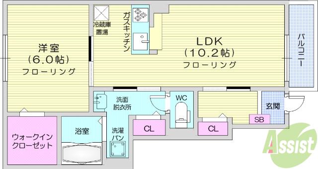 アパパネⅡ(1LDK/1階)の間取り写真
