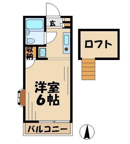 さんらいふコート(1K/2階)の間取り写真