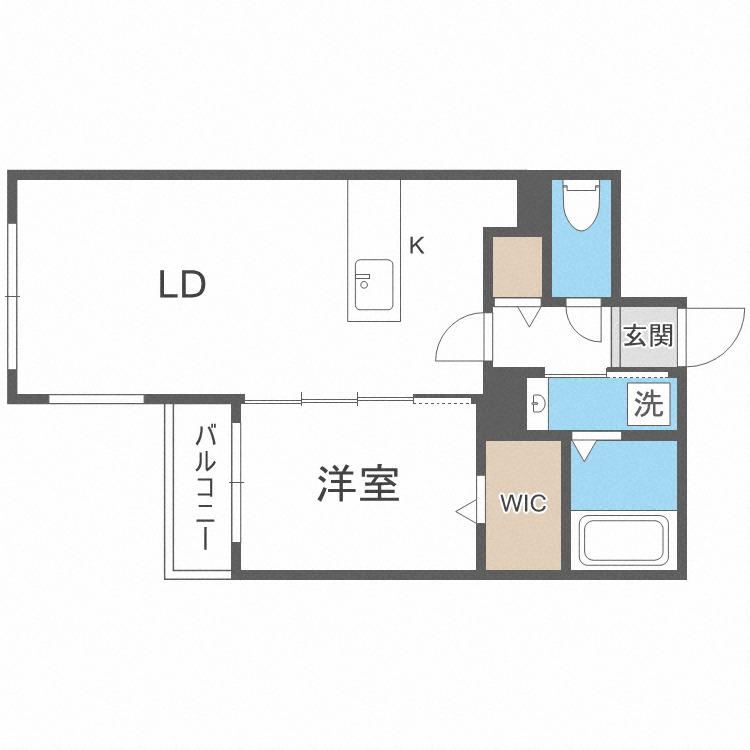 CARRERA行啓通(1LDK/3階)の間取り写真