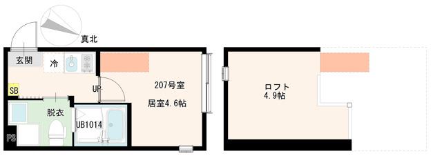 平井六丁目7(ワンルーム/2階)の間取り写真