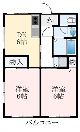 アストメゾン沢田(2DK/2階)の間取り写真