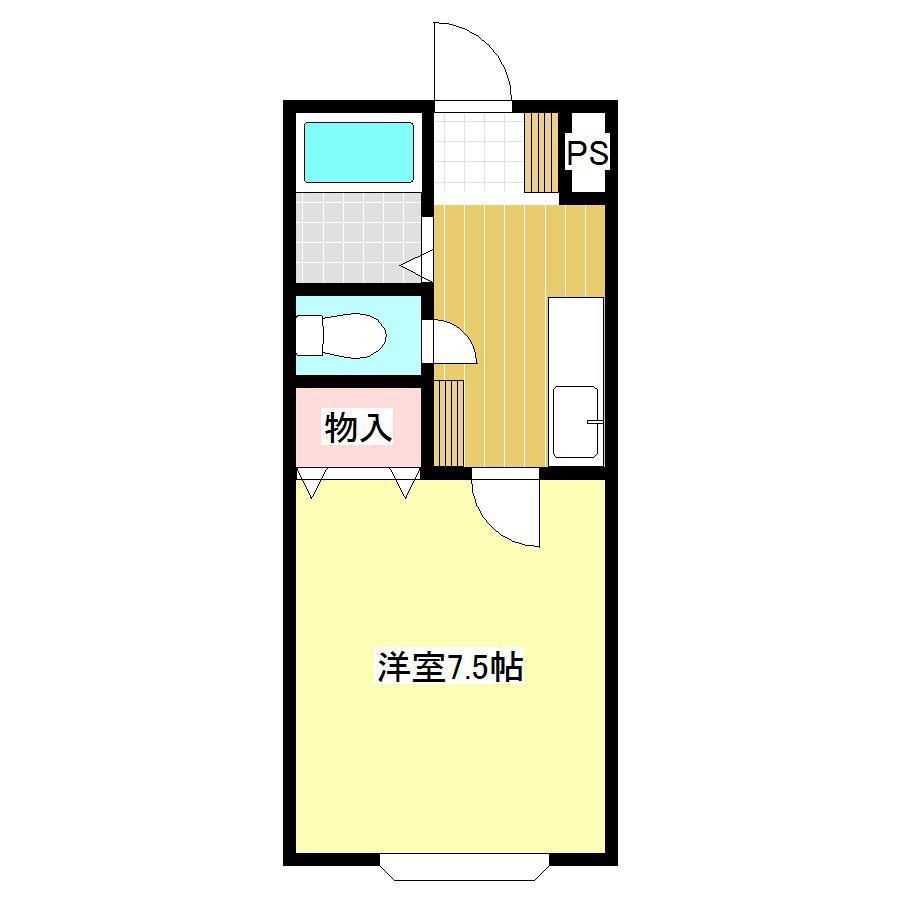 シティプラザ花巻 G(1K/1階)の間取り写真