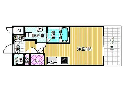 エスリード御堂筋梅田(ワンルーム/4階)の間取り写真