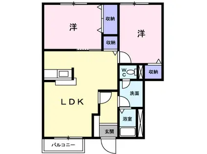 ILLUSION(2LDK/1階)の間取り写真