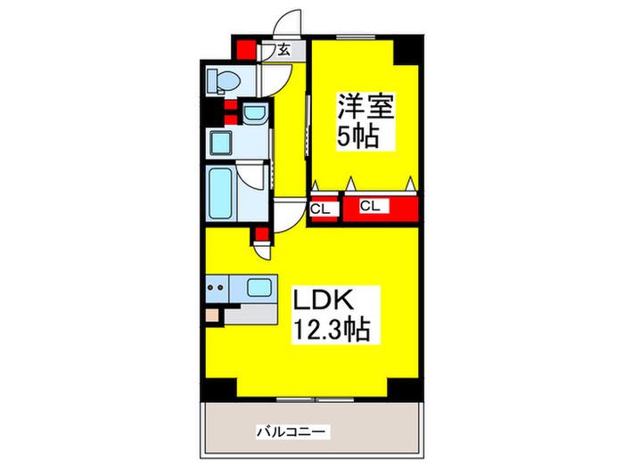 ESTAGEO関目高殿(1LDK/5階)の間取り写真