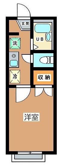 ジュノー浅間台(1K/1階)の間取り写真