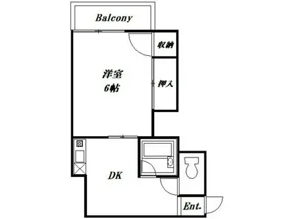 目黒コーポビアネーズ(1DK/4階)の間取り写真