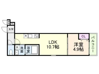 フジパレス神戸神明町(1LDK/3階)の間取り写真