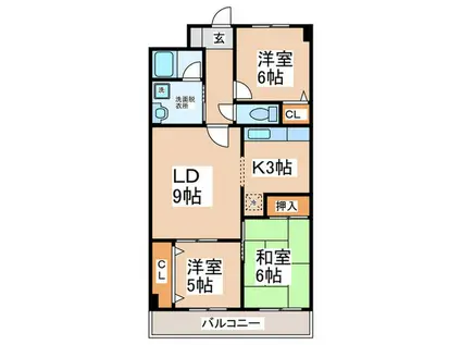 ジュネス壱番館(3LDK/4階)の間取り写真