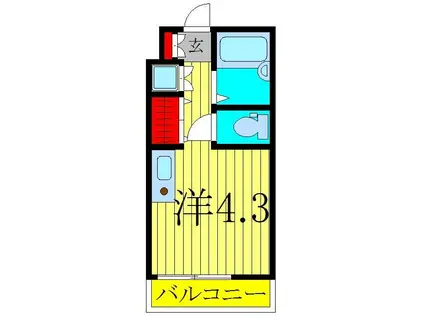 FERIO北綾瀬(ワンルーム/3階)の間取り写真