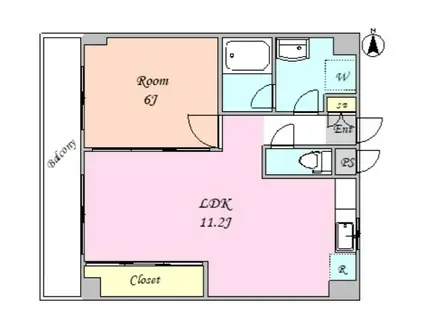 PAL中野(1LDK/4階)の間取り写真