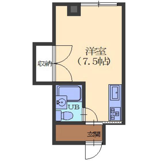 ハイツワン(ワンルーム/3階)の間取り写真