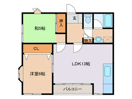 YFハイツB(2LDK/2階)の間取り写真