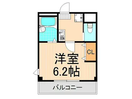 シエルコート綾瀬(1K/2階)の間取り写真