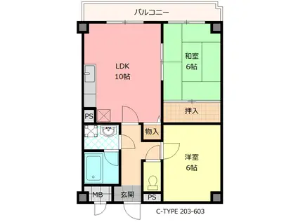 プロヴァンス青山(2LDK/4階)の間取り写真