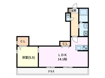 ARG01(1LDK/1階)の間取り写真