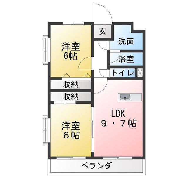 セイントファミーユ(2LDK/2階)の間取り写真