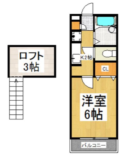 グローリーハイツI(1K/1階)の間取り写真