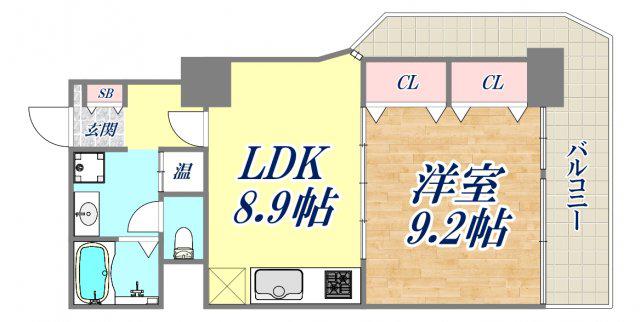 花隈ダイヤハイツ(1LDK/3階)の間取り写真