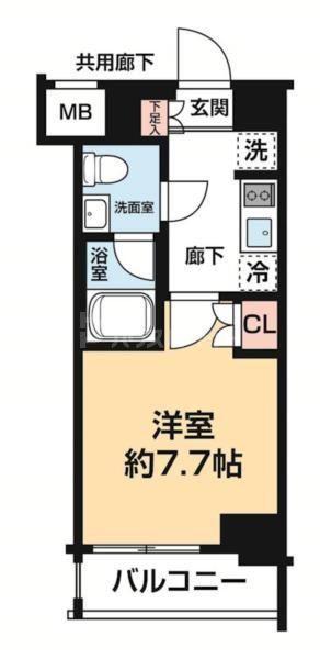 ARCOBALENO OSHIAGE BLOSSOM(1K/7階)の間取り写真