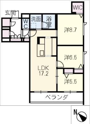 カーサ・レジデンス(3LDK/4階)の間取り写真