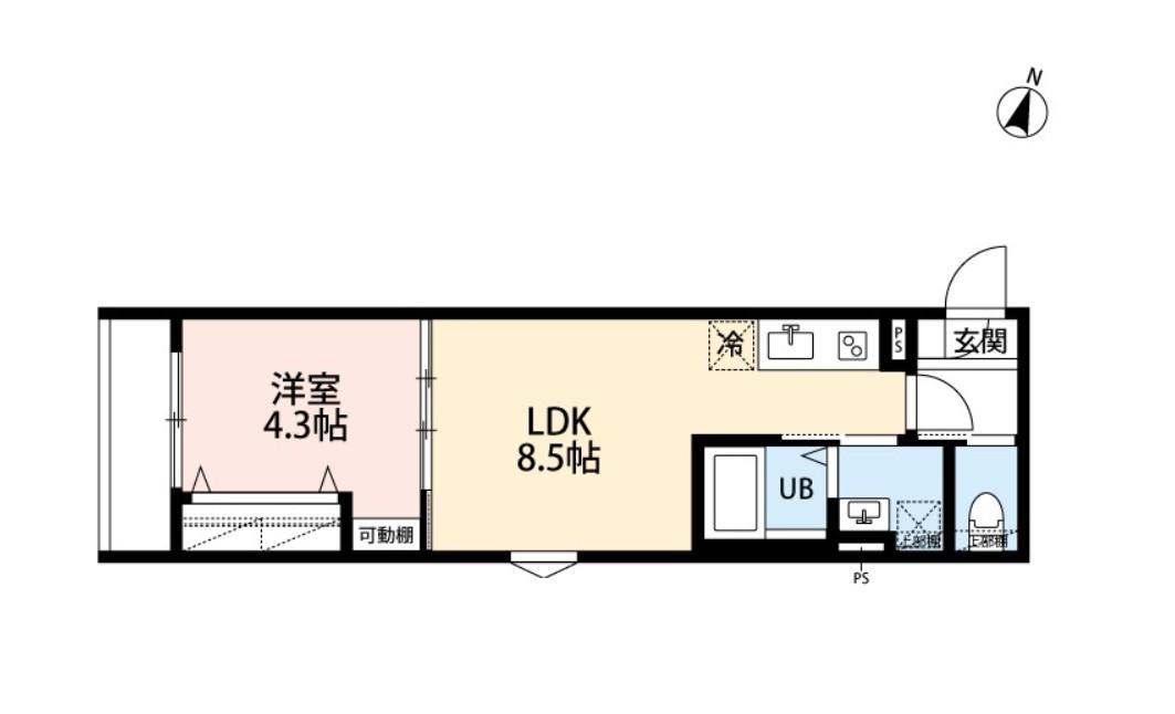 ROBOT HOME KANAMACHI(1LDK/1階)の間取り写真