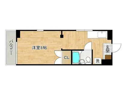 クライムハイツ寿山(ワンルーム/2階)の間取り写真