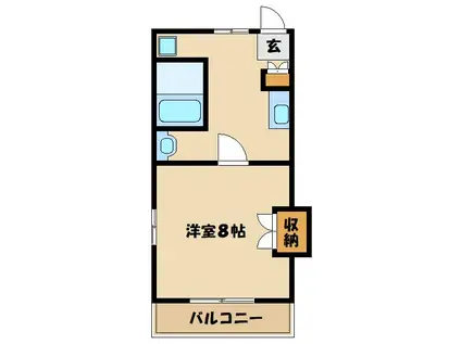 アビタント玉川学園(1DK/1階)の間取り写真