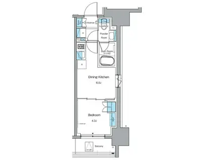 ルフォンプログレ秋葉原イースト(1DK/7階)の間取り写真