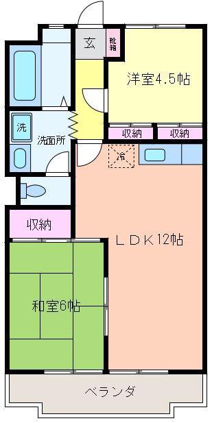 高市ビル(2LDK/5階)の間取り写真