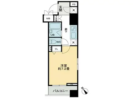 クロスレジデンス蒲田(1K/8階)の間取り写真