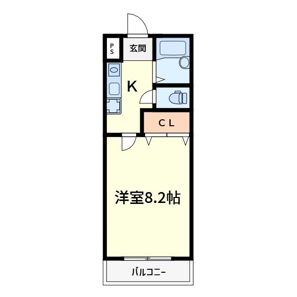 サンシード二番館(1K/1階)の間取り写真