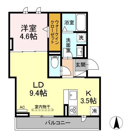 クオーレ(1LDK/3階)の間取り写真