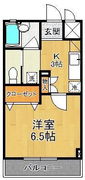 NSハイム(1K/2階)の間取り写真