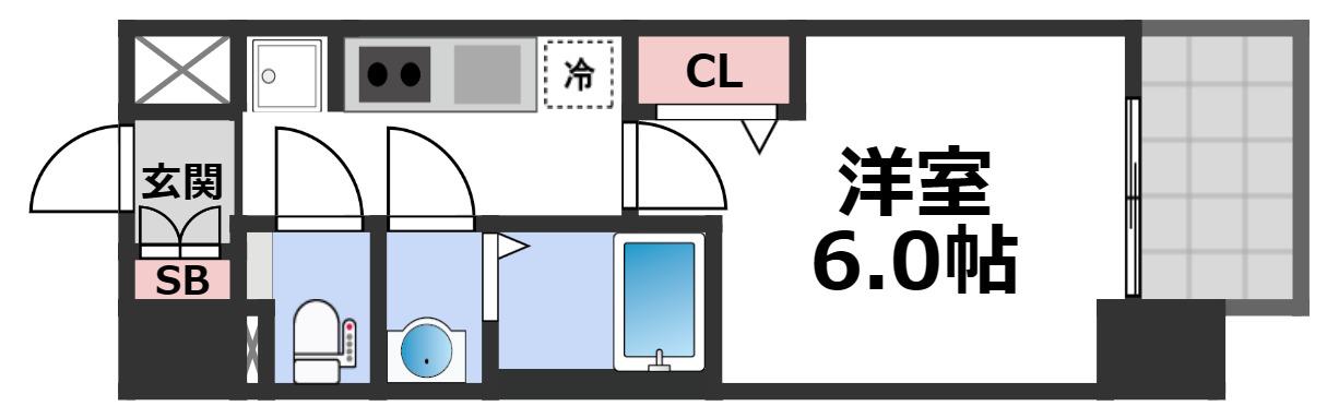 プレサンス野江内代ペルティエ(1K/2階)の間取り写真