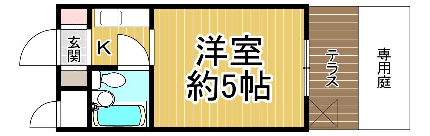 ネオダイキョー甲子園口(ワンルーム/1階)の間取り写真