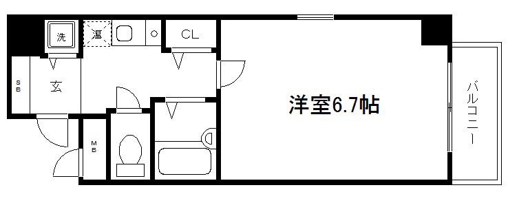 プレサンス京都東山シティライフ(1K/7階)の間取り写真