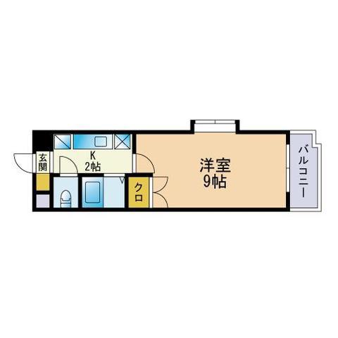 キャッスル城西(1K/3階)の間取り写真