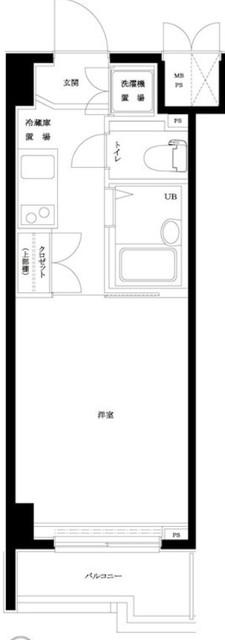 ルーブル早稲田(1K/4階)の間取り写真