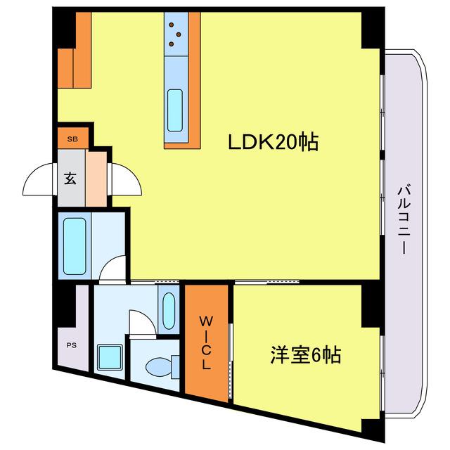 コーポ中津(1LDK/3階)の間取り写真