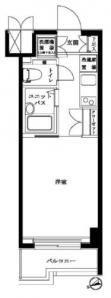 ルーブル早稲田(1K/4階)の間取り写真