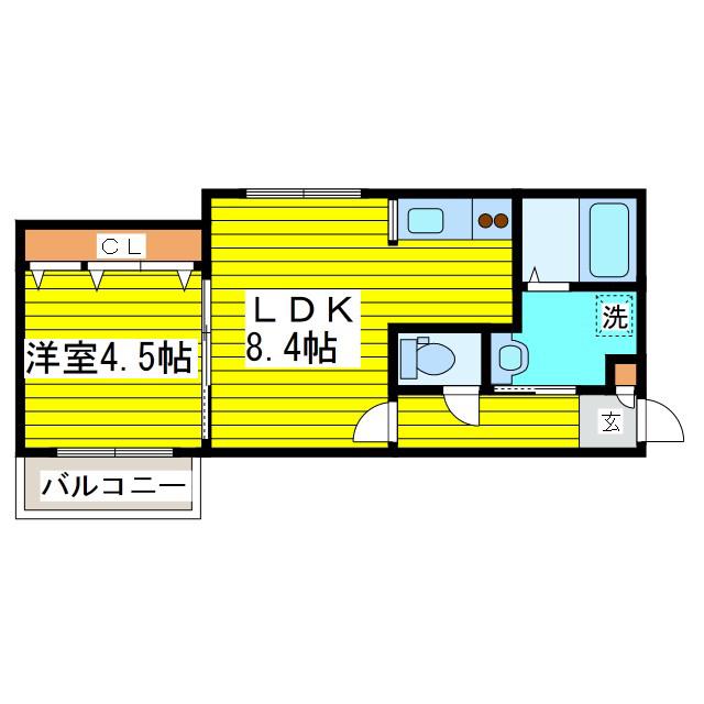 PRIME8・8(1LDK/2階)の間取り写真