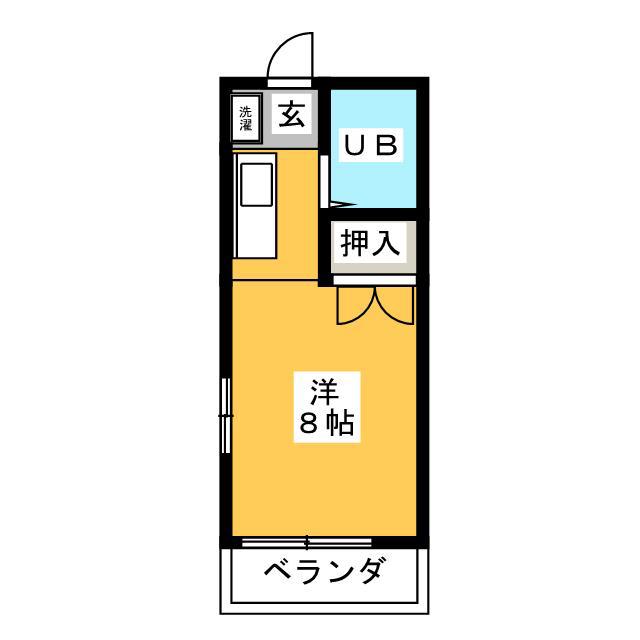 コーポ花の輪(ワンルーム/2階)の間取り写真