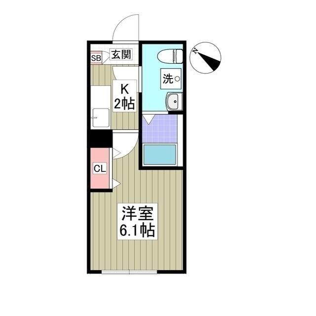 DELIGHT TOWN北本(1K/2階)の間取り写真